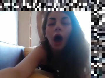 Webcam teen Sasha got facial