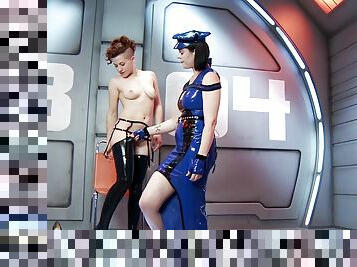 Kinky BDSM action in space with Snow Mercy and Ingrid Mouth