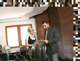 Donna Bell gets undressed to have her clit taken at the office