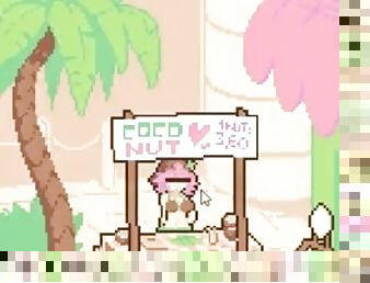 CocoNut Shake - Hentai Pixel Game - Huge Boobs, Beach Milking