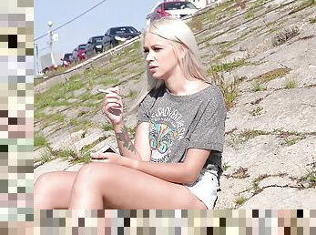 Blonde teen Arteya picked up on the street for a hardcore fuck