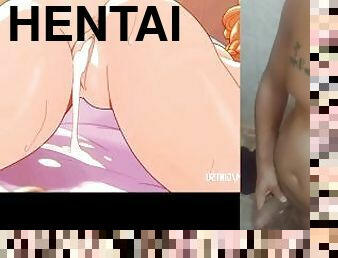 Nami saltando en la polla de luffy hentai sin censura