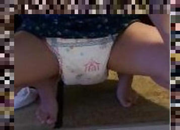 Girlfriend Shows Off Her FULL Diaper!