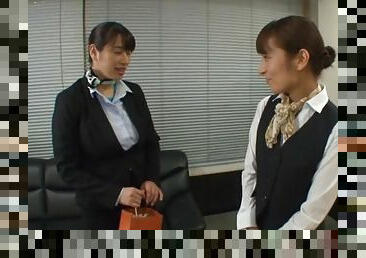 Busty Japanese secretary Haruna Hana strips at her office