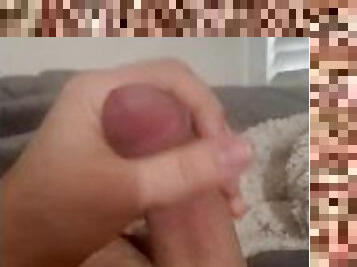 Morning wood huge cumshot