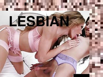 TS Beauties Jade Venus and Ariel Demure share lesbian anal fuck