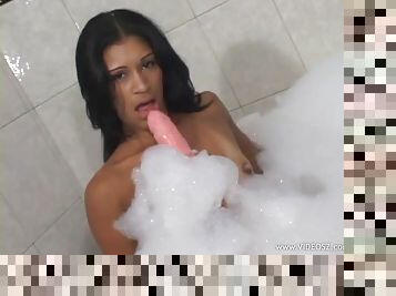 Sizzling Brunette Enjoying A Hardcore Doggy Style Fuck In The Bath