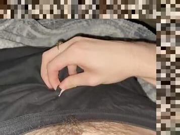 Late Night Cumshot and Foreskin Play