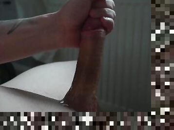 Dirty guy jerking off hard cock