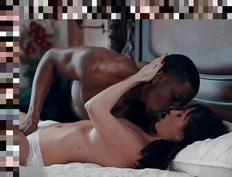 Black hunk damages brunette's succulent pussy in excellent perversions