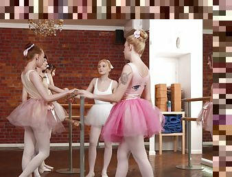 Flexible ballerinas drop their panties for a wild orgy - Pure Kitti