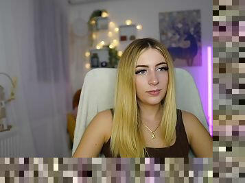 Busty petite teen blonde webcam solo show
