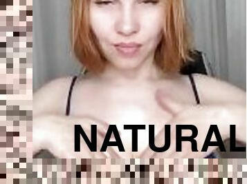 Oily Big natural  boobs play russian milf