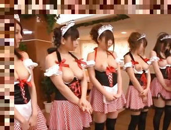 Five Japanese Babes in Costume with Big Boobs to Play With
