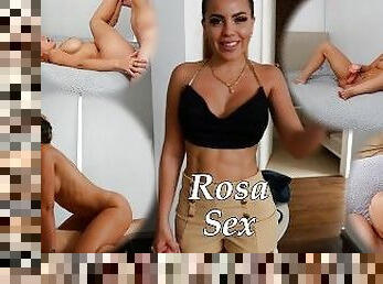 Bombshell blonde latina model sucks dick and gets fucked hard