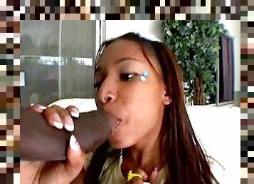 Tina Prince is a chocolate cutie who cannot resist a big prick