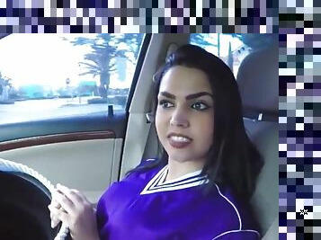 big tits latina teen fucked by stranger in car for cash pov