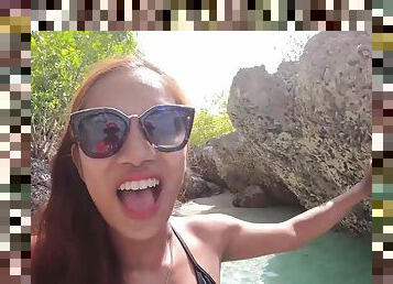 Thai amateur GF sex on deserted island