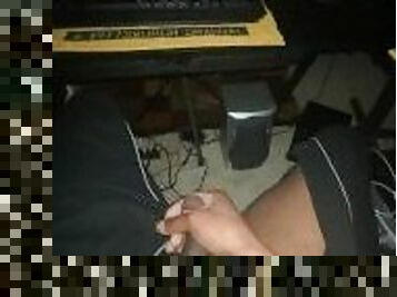 SOLO-Stroking-@-Gaming-Desk