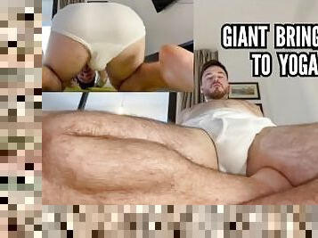 Giant brings tiny to a yoga class