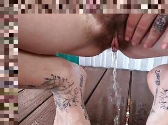 Petite Naked Teen Peeing! CLOSE UP!!