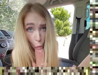Streetfuck - Surfer Babe Almost Caught By Police Sucking Stranger In Car In Public