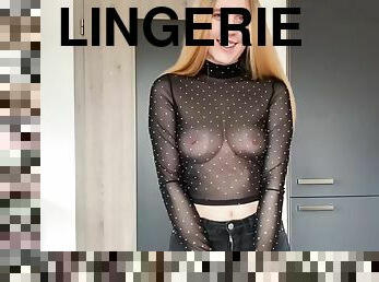 See through lingerie try on on tour