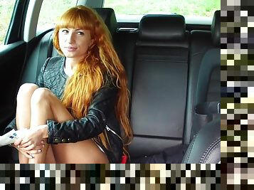 Shy Redhead in Taxi Gives Cabbie Blowjob And A Good Fuck p1 - Liza Horticu