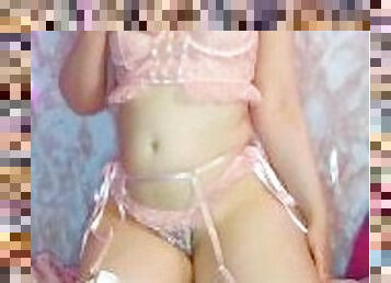 Goddess worship in frilly pink lingerie!????