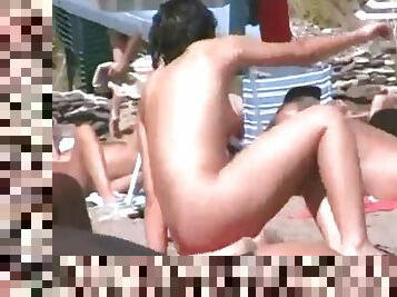 Nudist babes on the beach exposed on hidden camera