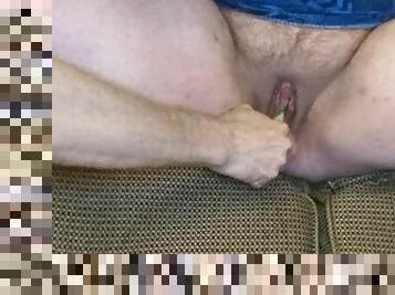He works my wet pussy till I gush and squirt
