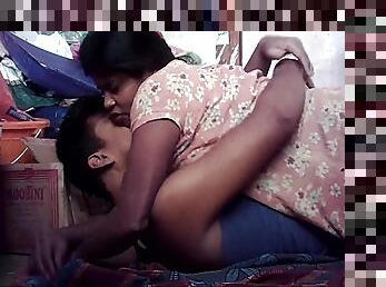 Indian House Wife Kissing On Housband