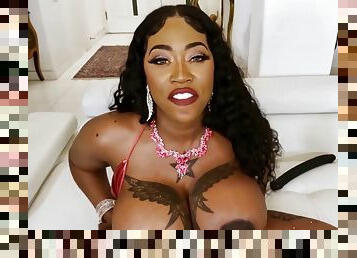 Busty ebony mom Victoria Cakes - homemade threesome hardcore