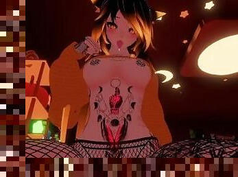 Cute Catgirl gets a special treat for Halloween~  VRChat ERP