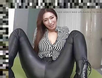 Leather pants with crotch hole for sex!