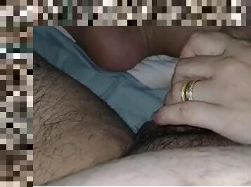 Married stepmother helps her stepson get an erection