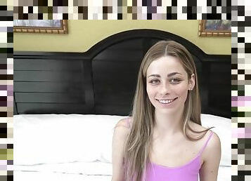 Watch this  teen with green eyes and freckles suck cock