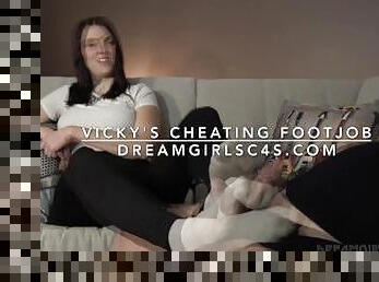 Vicky's Cheating Footjob - (Dreamgirls in Socks)