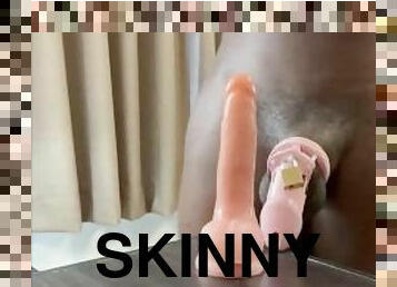 Skinny locked teen ass play