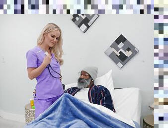 Black man fucks tight ass of sexy blonde nurse Slimthick Vic