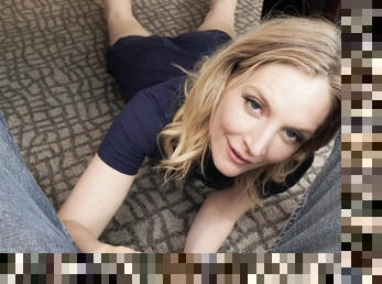 Good looking Mona Wales sucking a large cock in HD POV video
